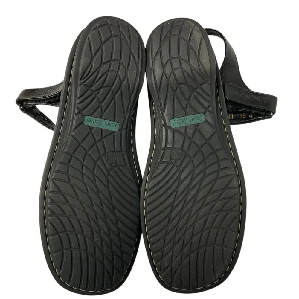 Josef Seibel Womens Leather Sandals Comfort Cross‎ Strap Black Shoes Size 10
